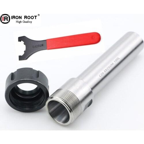 1P UM type ER25UM Straight Shank Chuck Collet CNC Milling Machine lathe Extension rod+1P 25ER Wrench