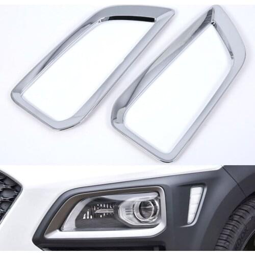 2Pcs/set Car Front Fog Light Lamp Decoration Frame Trim Stickers For Hyundai Encino SUV 2018 Auto Car Moulding