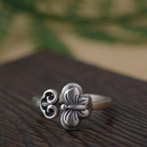 2018 New Wholesale Jewelry Line Thai Silver S925 Pure Silver Open Style Delicate Female Butterfly Ring Gift