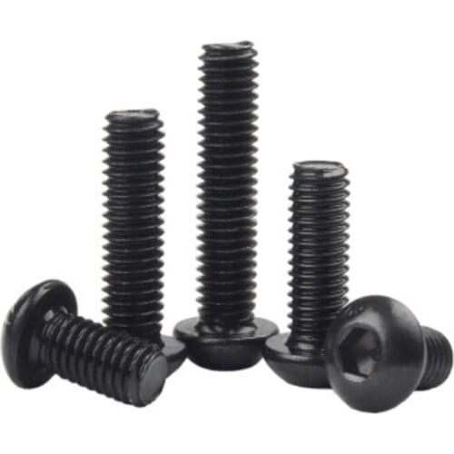 500-1000pcs M2 M2.5 M3 iso7380 steel with black Round hex socket button head screw bolts mushroom head bolt