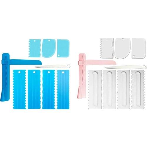 9Pcs/Set Cake Decorating Comb Cake Scraper Smoother Cream Decorating Fondant Pastry Cutters Baking Spatulas Tools Molds