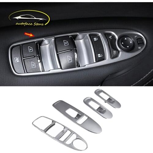 ABS Chrome For NIssan Patrol Armada Y62 2017 to 2020 Car Accessories Door window glass lifting switch Cover Trim Sticker styling