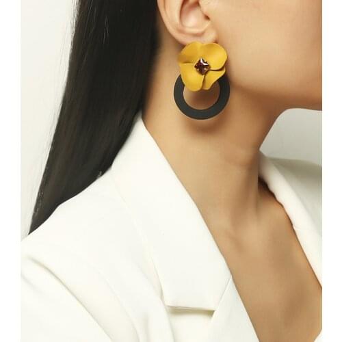 Acrylic Earrings Flower Round Korean Statement Geometric Vintage Simple Big Minimalist Drop Earrings Women Jewelry for Gifts