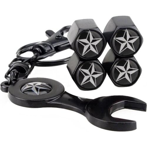 For Star logo Auto Car Accessories Keychain Wheels Tire Valve Stem Caps for Infiniti Harley Honda Accord Civic MG Alfa Romeo BMW
