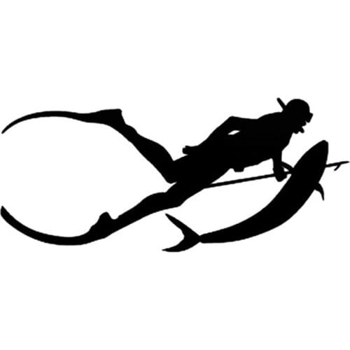 15*6.6cm Diving SpearFishing Snorkelling Car Stickers Creative Decal Handsome And Cool Stickers Car Styling stickers