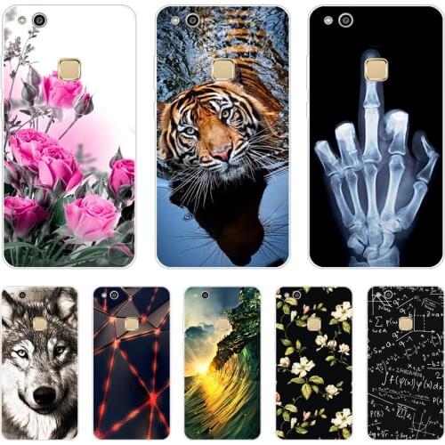 For Huawei P10 lite Case Silicone Cover Case for huawei P10 Soft TPU Back Cover Cute Cartoon Cat Flower Phone Cases Coque Etui