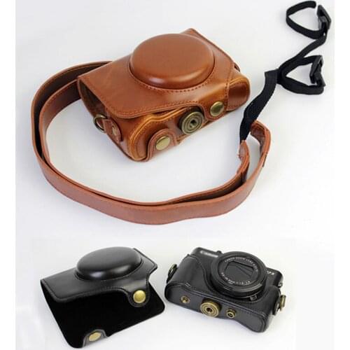 PU Leather Camera Case Cover for For Canon Powershot G7XII G7X markII camera protector with Shoulder Strap