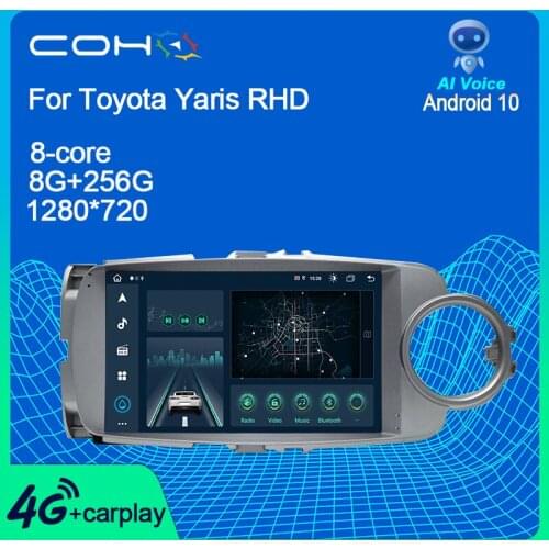 COHO For Toyota Yaris RHD Car Multimedia Player radio coche Stereo Android 10.0 Octa Core 6+128G