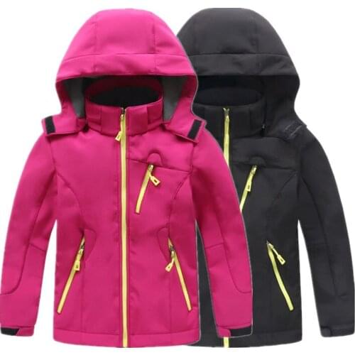 Children Hiking Jacket Autumn Winter Kids Soft Shell Fleece Outerwear Coat For Boys Girls 3-14 Years TX274