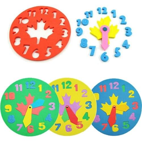 3-6 Years Old Children EVA Clock Toys Hour Minute Second Cognition Colorful Clocks Toys For Kids Early Preschool Teaching Aids