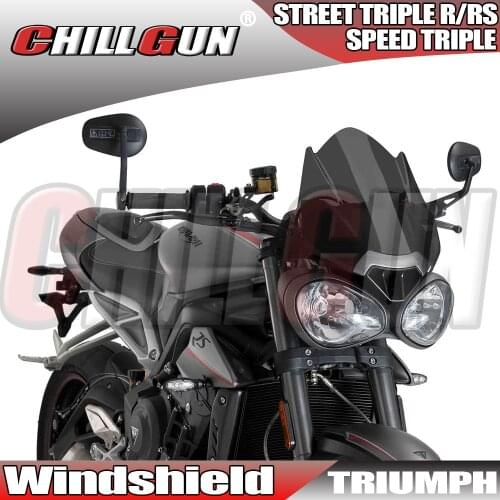 Motorcycle Sports Touring WindScreen Windshield Deflector Fits For TRIUMPH SPEED TRIPLE 2016-2020 STREET TRIPLE R/RS 2017-2019
