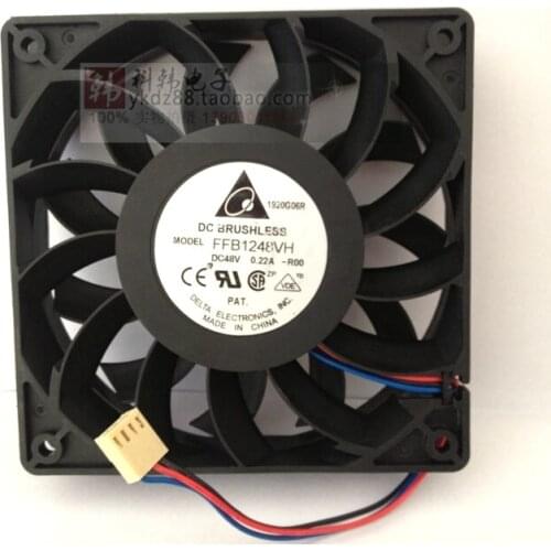 Delta FFB1248VH 12CM 12025 120x120x25mm DC 48V 0.22A Two Ball Bearing Server Inverter Axial Cooler Cooling Fan