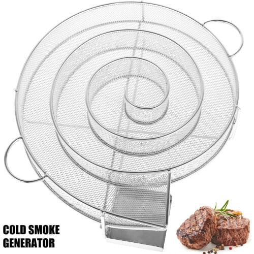 Cold Smoke Generator Round Stainless Steel Smoke Generator Kettle Grill Smoker Oven Perfect For Smoking Cheese Pork Fish Salmon