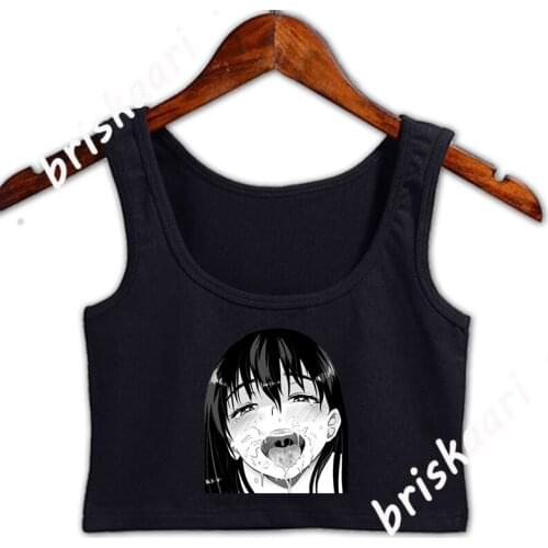 Hentai Manga Anime Waifu Japanese Sexy Girl Crop Top Novelty O Neck Crop Top Unique For Girls Knitted Summer Famous Vest