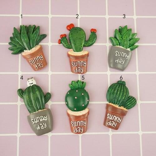 Artificial Plants cartoon cactus plant Jewelry refrigerator accessories Diy bonsai resin patch phone case decoration AQ106