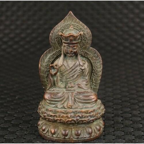 Chinese Old Bronze Hand Carved Buddha Tangseng Statue Figurines Decoration Statues for Decoration Jardin Zen