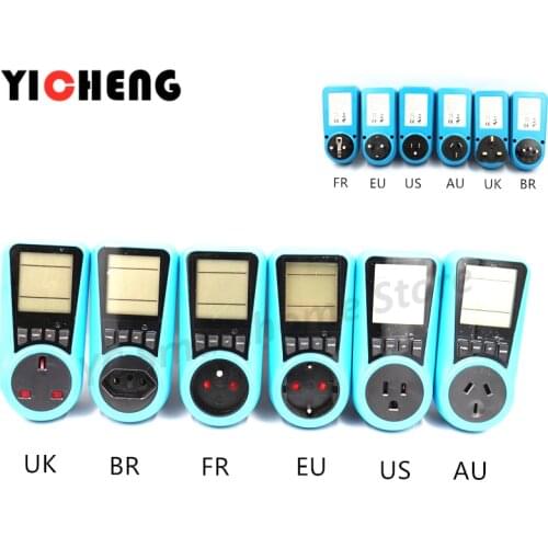 EU US UK BR AU FR Meter electricity monitoring electricity voltage power metering socket type mete watt meter power analyzer kwh