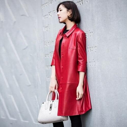 Fashion Women Casual Genuine Leather Jacket 2020 Autumn Real Sheepskin Coat Female Slim Ladies Jackets Outerwear DMS7006