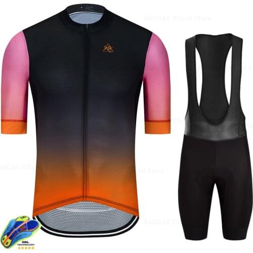 Mens Clothes 2021 Team Raudax RX Areo Cycling Jersey Mtb Short Sleeve Cycling Clothing Summer Road Bike Sets Triathlon