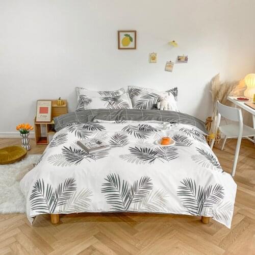 Home Textile Nordic Duvet Cover Pillow Case Bed Sheet AB Side Quilt Cover Boy Kid Teen Girl Bedding Linens Set King Queen