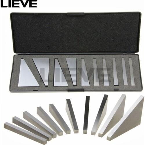10Pcs 1-30 Degree Precision Ground Durable Angle Block Set With Storage Case For Lathes Milling Machinist Tools angle block gage