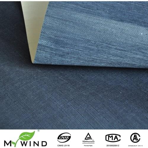 Real grass dark blue wall paper navy blue natural texture sisal Wallpaper for home decoration hotel wall