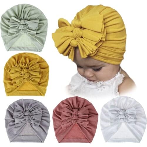 New best-selling baby cotton hat cute bow hat baby India hat cotton hat toddler baby soft hat trend headdress