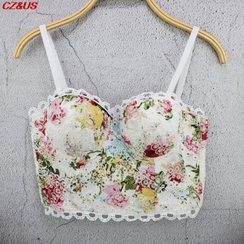 New fashion Sexy Underwear Summer 2021 Lace Flower sleeveless Underwear Cute Women Party Club Night Bustier Tank Tops Women