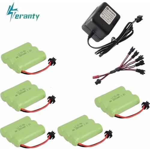 Upgrade 3.6v 2800mah NiMH Battery + charger For Rc Toys Cars Tanks Trucks Robot Gun Boat AA Ni-MH 3.6v Rechargeable Battery Pack