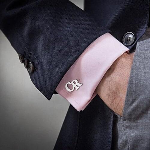 Father Cuff links Personalized Double Letter Cufflinks Men Stainless Steel Bijoux Femme Custom Name Jewelry Initial Cufflinks