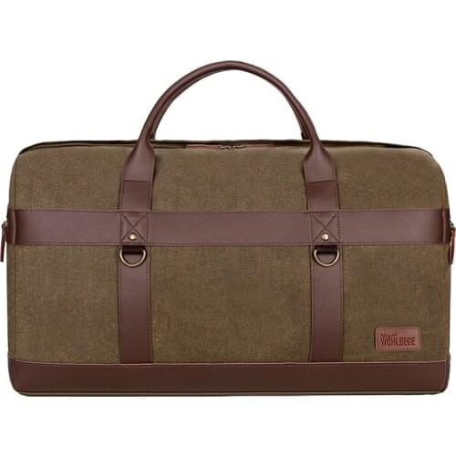 Men Simple Canvas Tote Bag Vintage Large Capacity Crossbody Bag Big Travel Bag Weekend Bag Business Duffle Travel Bag