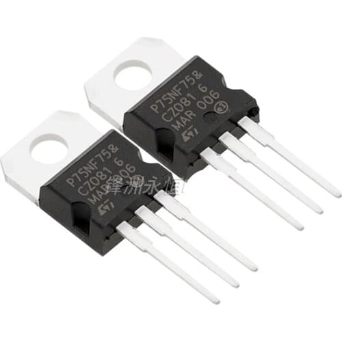 5PCS STP75NF75 Field Effect Tube P75NF75 Motor Controller Straight Plug TO-220