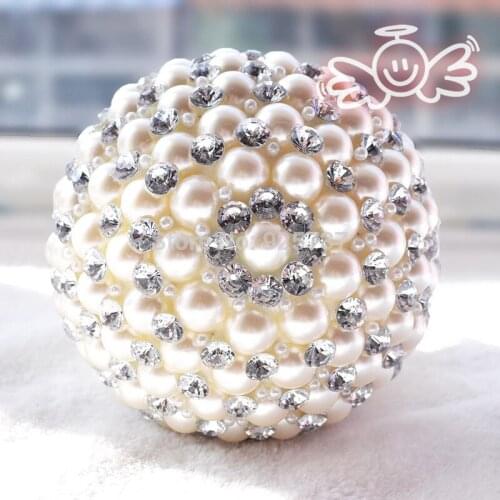 Ramos De Novia High Quality Gorgeous Pearl Bridal Bouquet Crystal Ball-Flower Wedding Bouquets Wedding Decoration Mariage