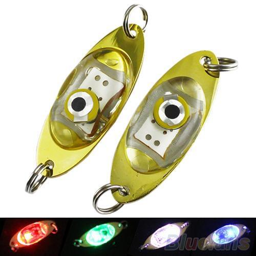 Fishing Lure Light 5 Colors LED Deep Drop Underwater Eye Shape Fishing Squid Bait Lures Fish Attractor Lure Light Flashing Lamp