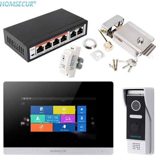 HOMSECUR 7" PoE Powered WIFI Video Door Entry Phone Call System with One Button Unlock BC031IP-B+BM716IP-S
