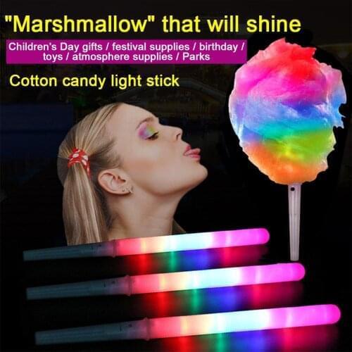 Led Cotton Candy Cones Colorful Glowing Cotton Candy Sticks Sugar Free Countertop Fashion Mini Cotton Candy Machine