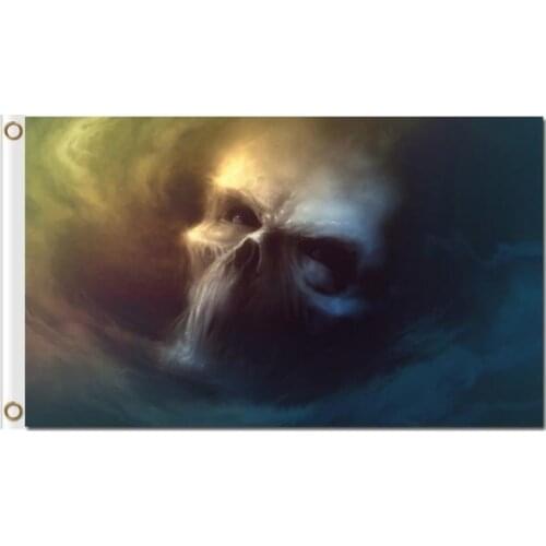 Dark death skull horrible design polyester flags decoration 3x5ft