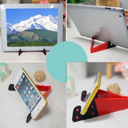 Universal Lazy V-Shaped Foldable Desktop Folding Mobile Cell Phone Stand Holder for Smartphone Tablet Adjustable Phone Holder