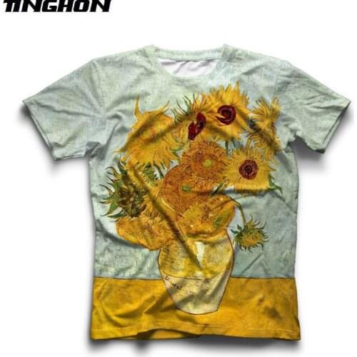 Van Gogh Almond/Self Portrait/ Starry Night/Van Gogh 3D Printed T-Shirt Casual Sunflowers Tees Unisex XS 6XL 7XL