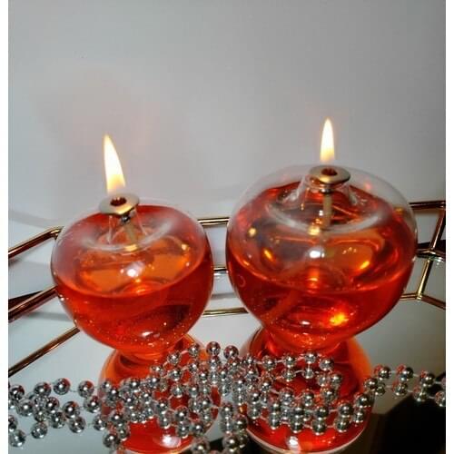 Viyale Store Apple Model Glass Oil Lamp Dual Set