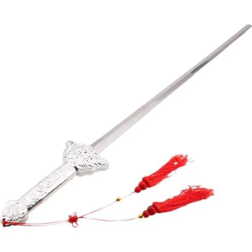 Chinese Kung Fu Tai Chi Retractable Telescopic Sword Performance Exercise Silver Tassels Bag