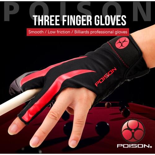 POISON Gloves Billiard Gloves One Piece Non-slip Lycra Fabric Pool Gloves Snooker Glove Profession Billiard Accessories
