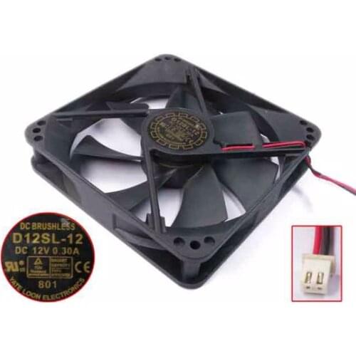 Yate Loon D12SL-12 DC 12V 0.3A 120x120x25mm 2-Wire Server Cooling Fan