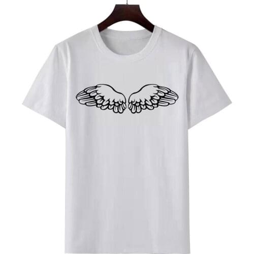 Womens T-shirt Picture print T-shirt Casual fashion T-shirt Summer short sleeved shirt White round collar T-shirt