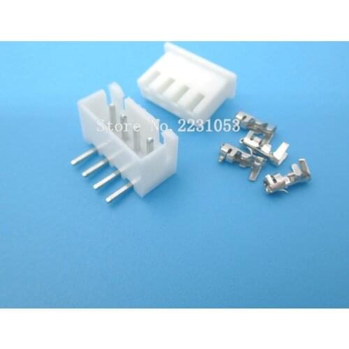 20 Sets XH2.54-4P Right Angle 4pin 2.54mm Pitch Terminal / Housing / Pin Header Connector Wire Connectors Adaptor XH-4AW Kits