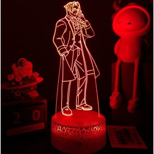3D Anime Ace Attorney Night Light Miles Edgeworth Figure for Bedroom Decor Birthday Gift Night Lamp Miles Edgeworth Light Gadget