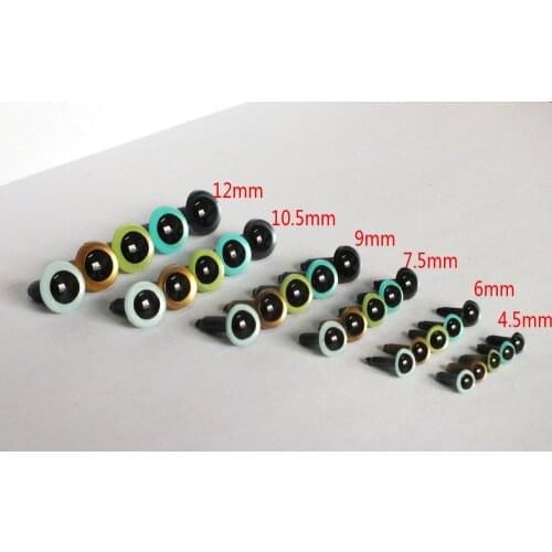 4.5-12mm mixed size mixed color pearl color round pupil toy safety eyes with Metal washer