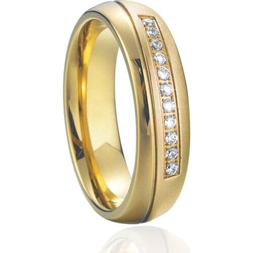 Antique Women Rings Gold Color Stainless Steel alliance mariage Best Gift for Girls