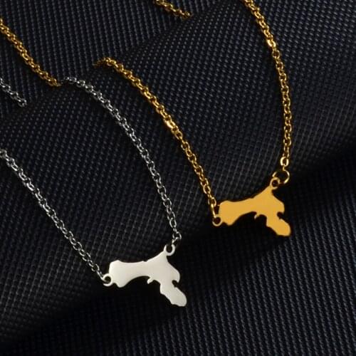 Anniyo (Length 25cm + 5cm) Bonaire Map Anklet Jewelry Women Girls Stainless Steel Gold Color / Silver Color Foot Chain #245821