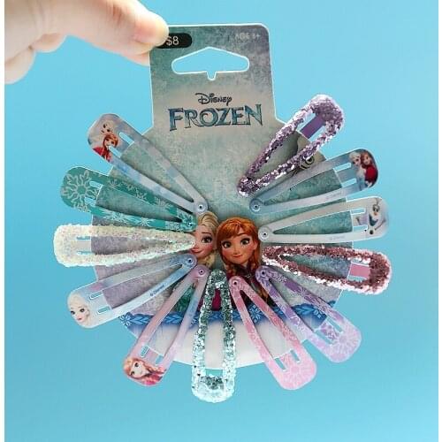 Disney Frozen cartoon children hair clip doll accessories Elsa hair pin bow headwear girl birthday gift princess kid head clip